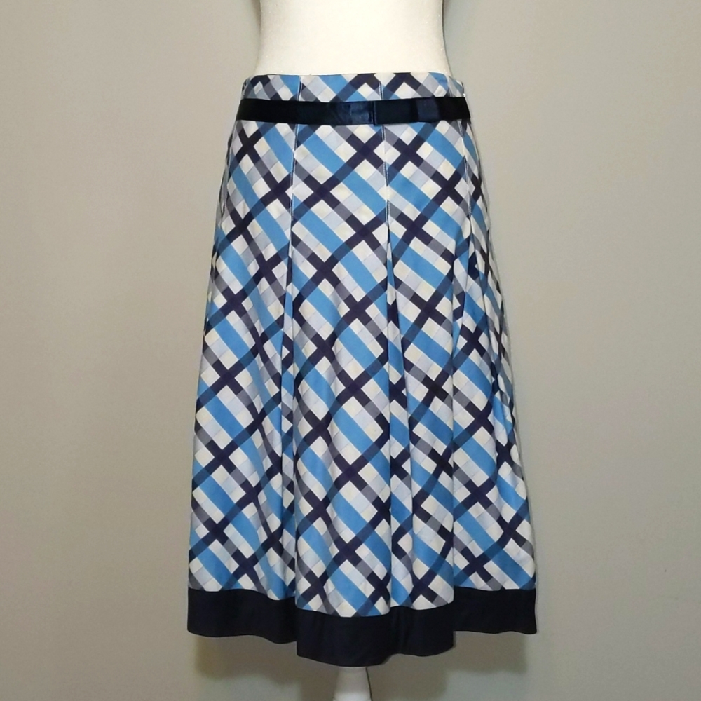 Tommy Hilfiger Plaid Pleated Midi Skirt